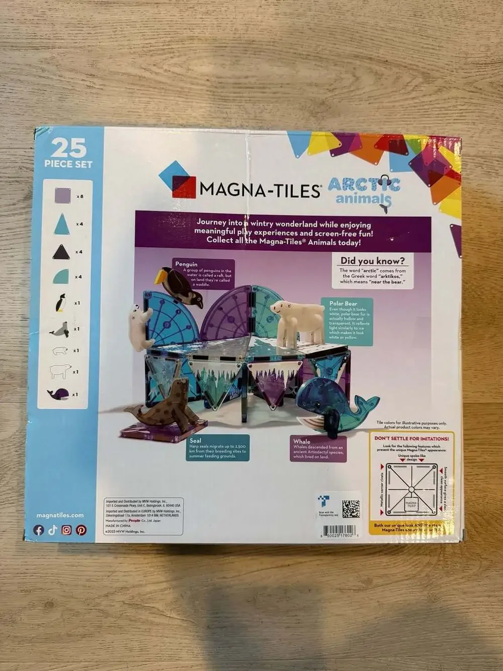 MAGNA-TILES Arctic Animals 25-Piece Magnetic Construction Set